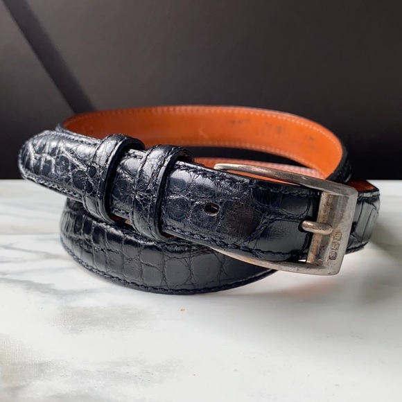 Ralph Lauren Genuine Alligator Belt Black 3/4” Sm